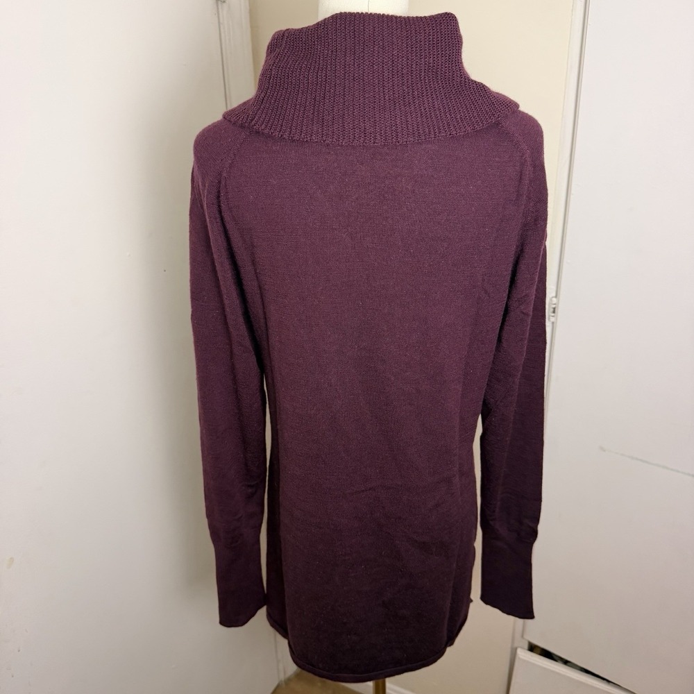 SMARTWOOL Burgundy 100% Merino Wool Cowl Neck Sweater Women's Size L - Picture 5 of 8